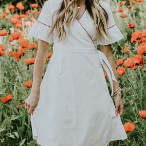 NWT Roolee White Sami Wrap Dress